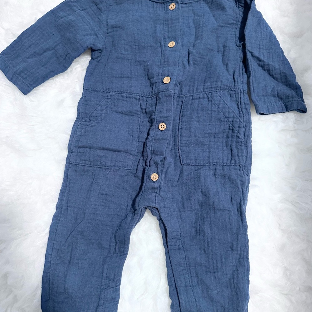 Baby Organic Cotton Gauze Jumpsuit |  Little Planet X Carters Size 9m
